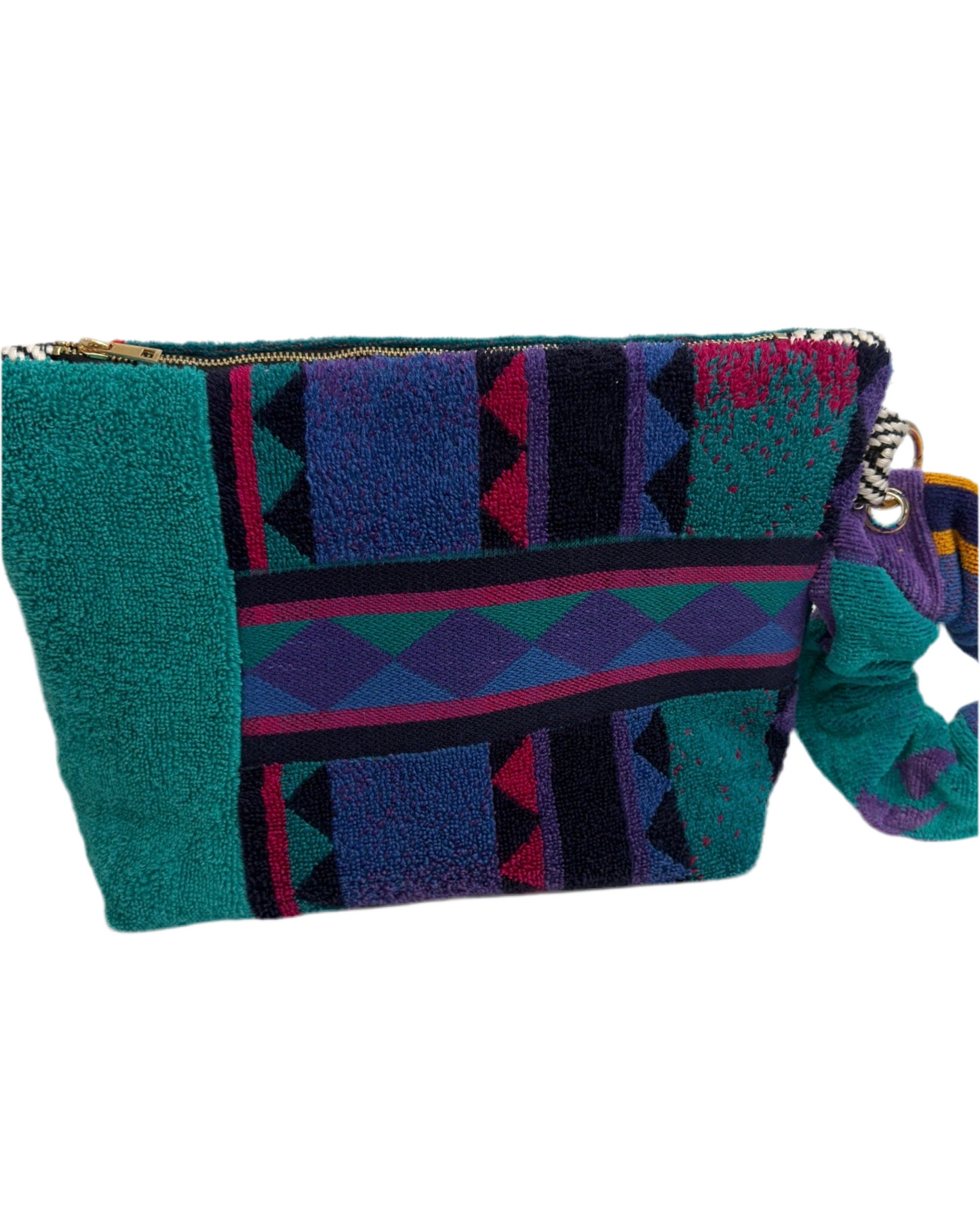 Repurposed Towel Beach Clutch "Jewel Tones"