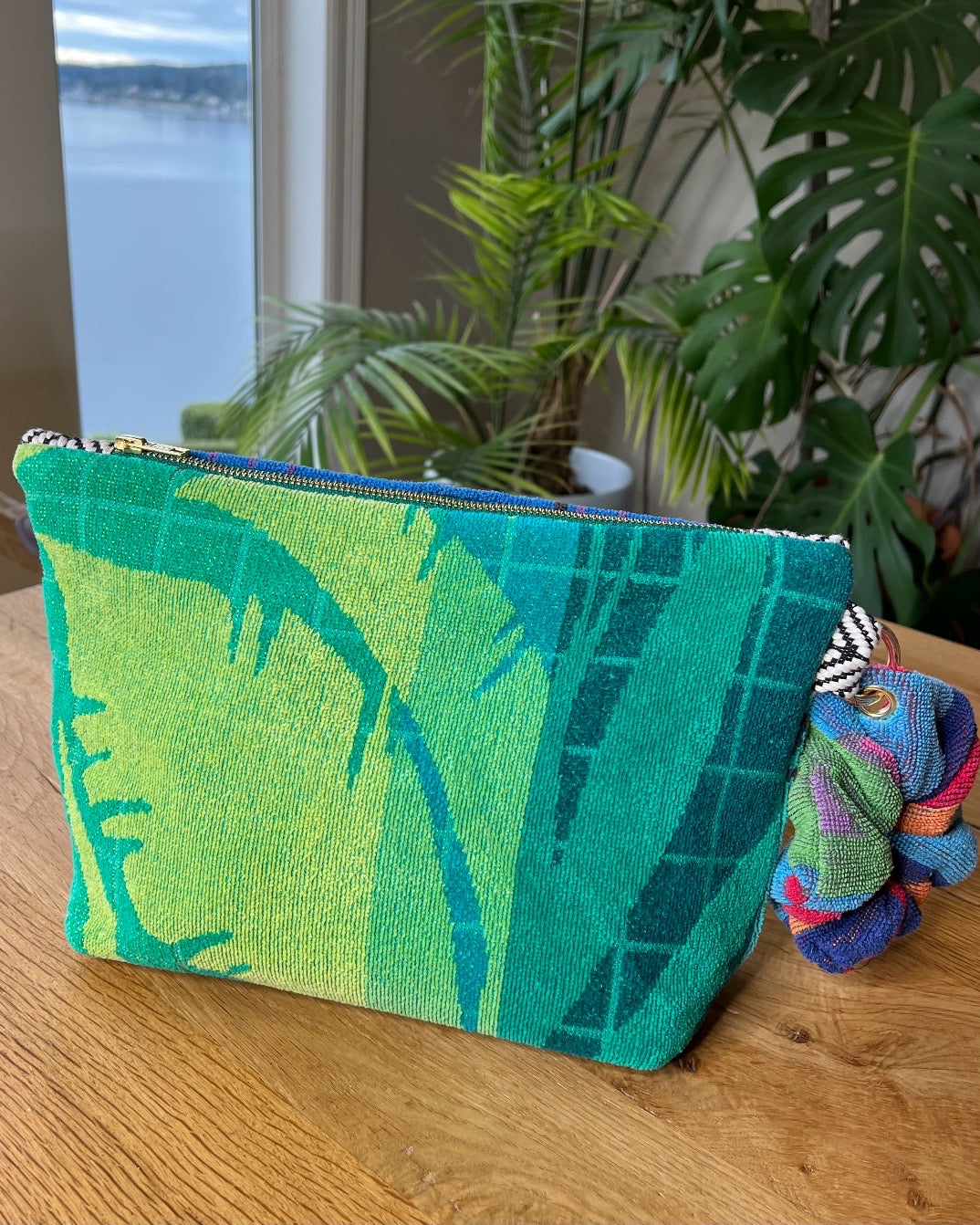 Repurposed Towel Beach Clutch “Tropical Gear”