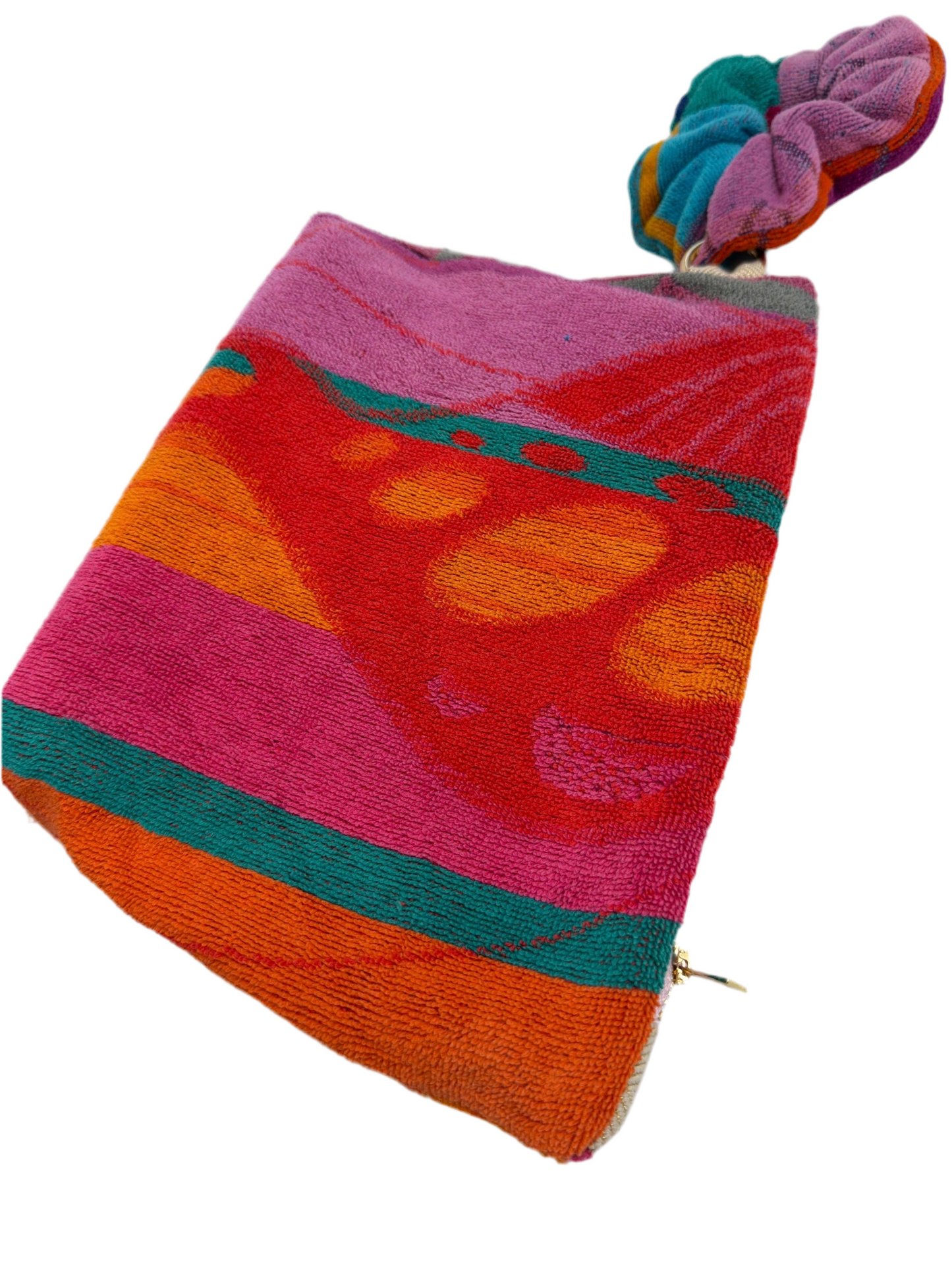 Repurposed Towel Beach Clutch "Shine Bright"