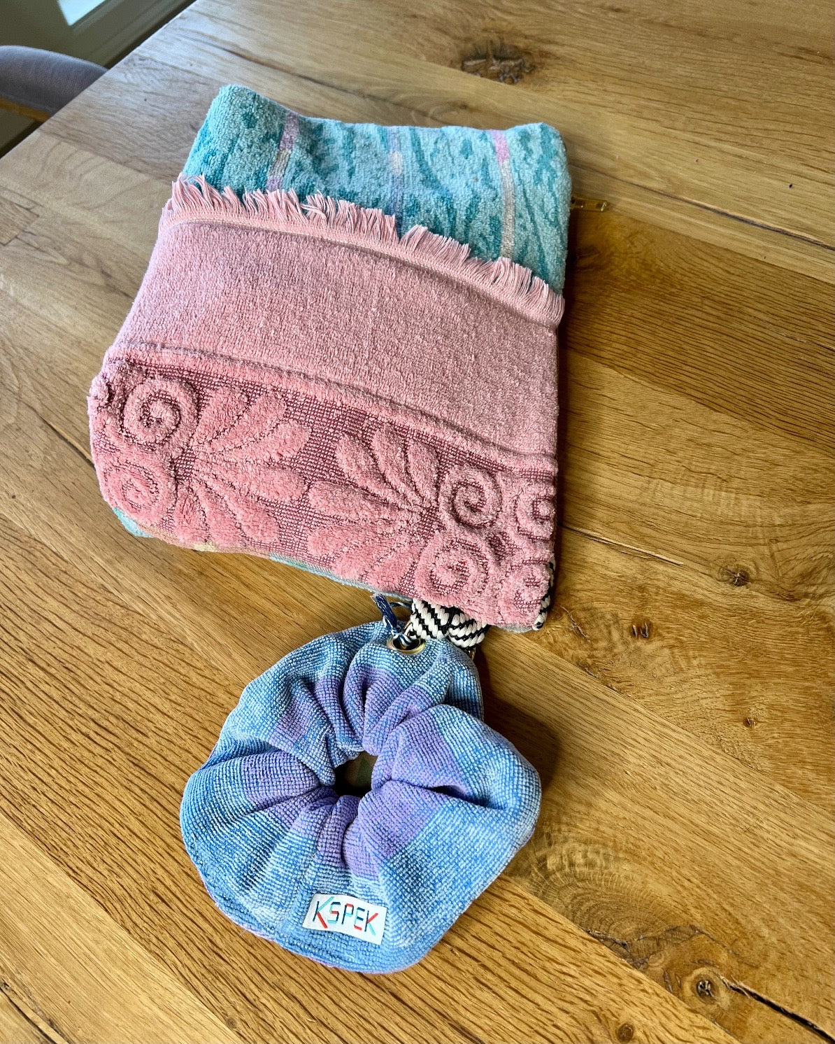 Repurposed Towel Beach Clutch ”Spring Fling”
