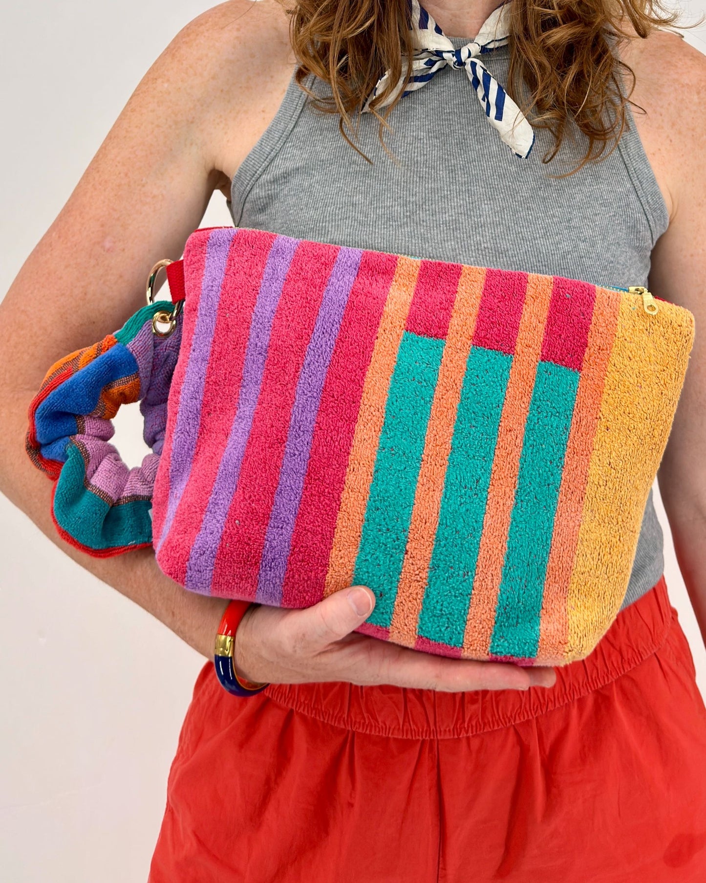 Repurposed Towel Beach Clutch "Beautiful Balloon"