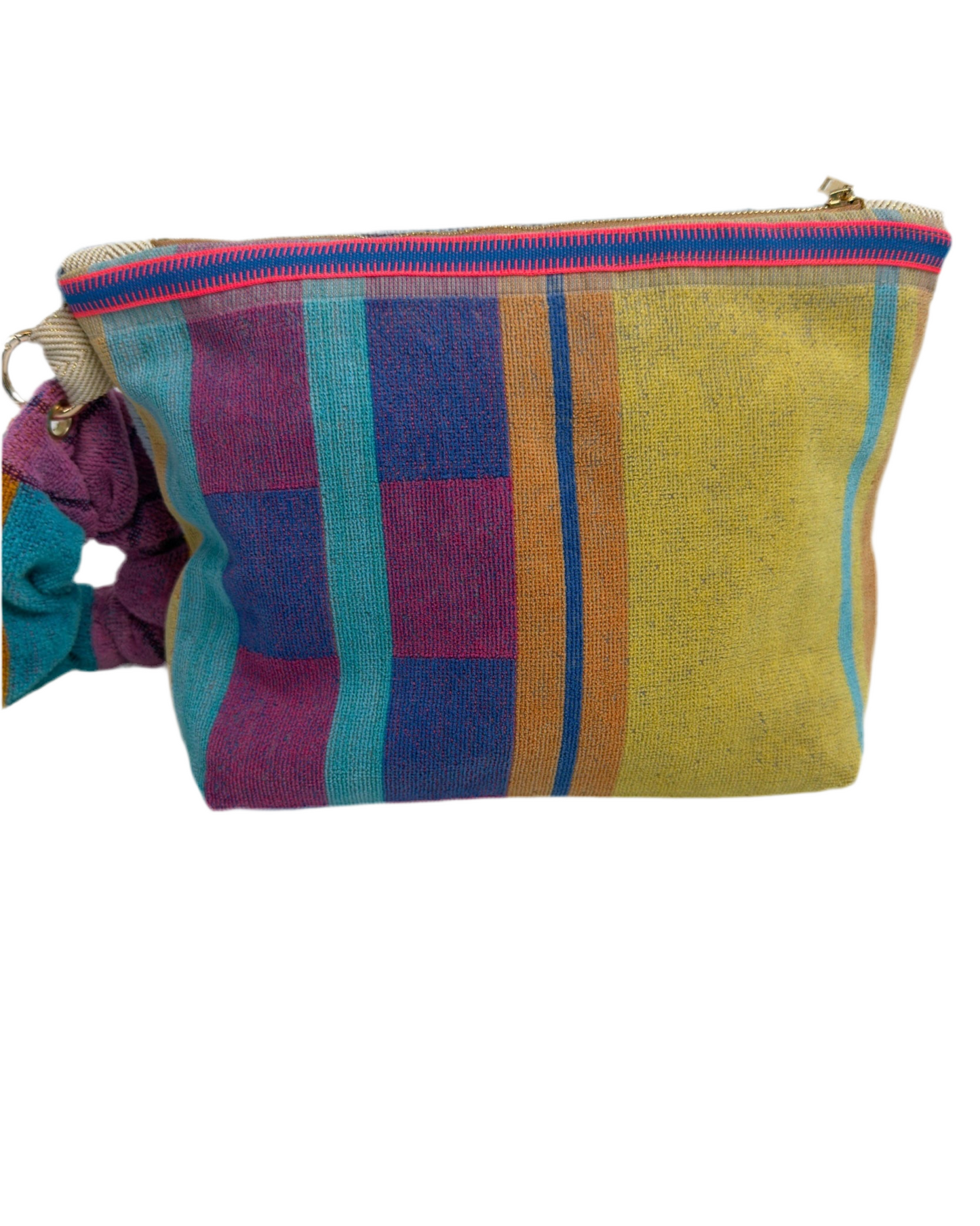 Repurposed Towel Beach Clutch "Charted Course"