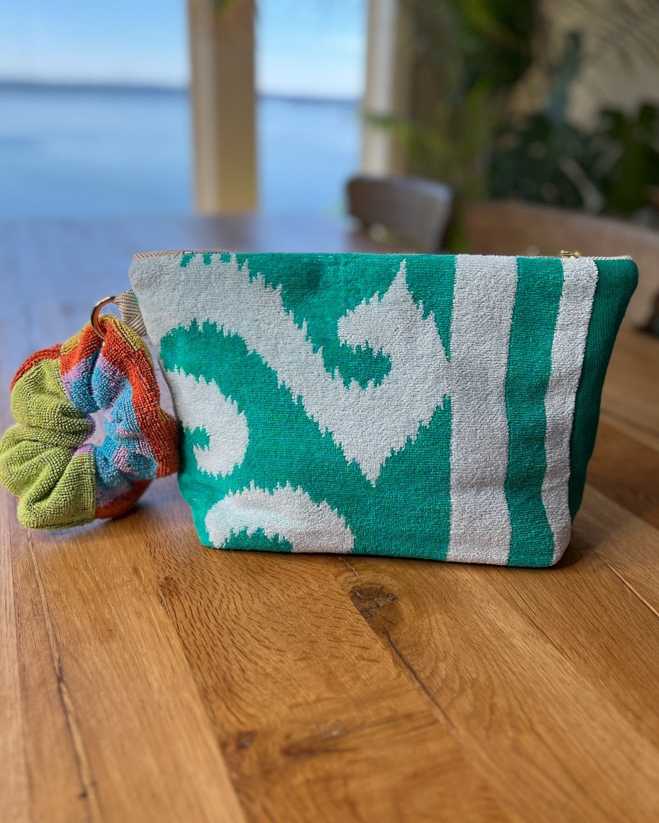 Repurposed Towel Beach Clutch "Out Of Office"