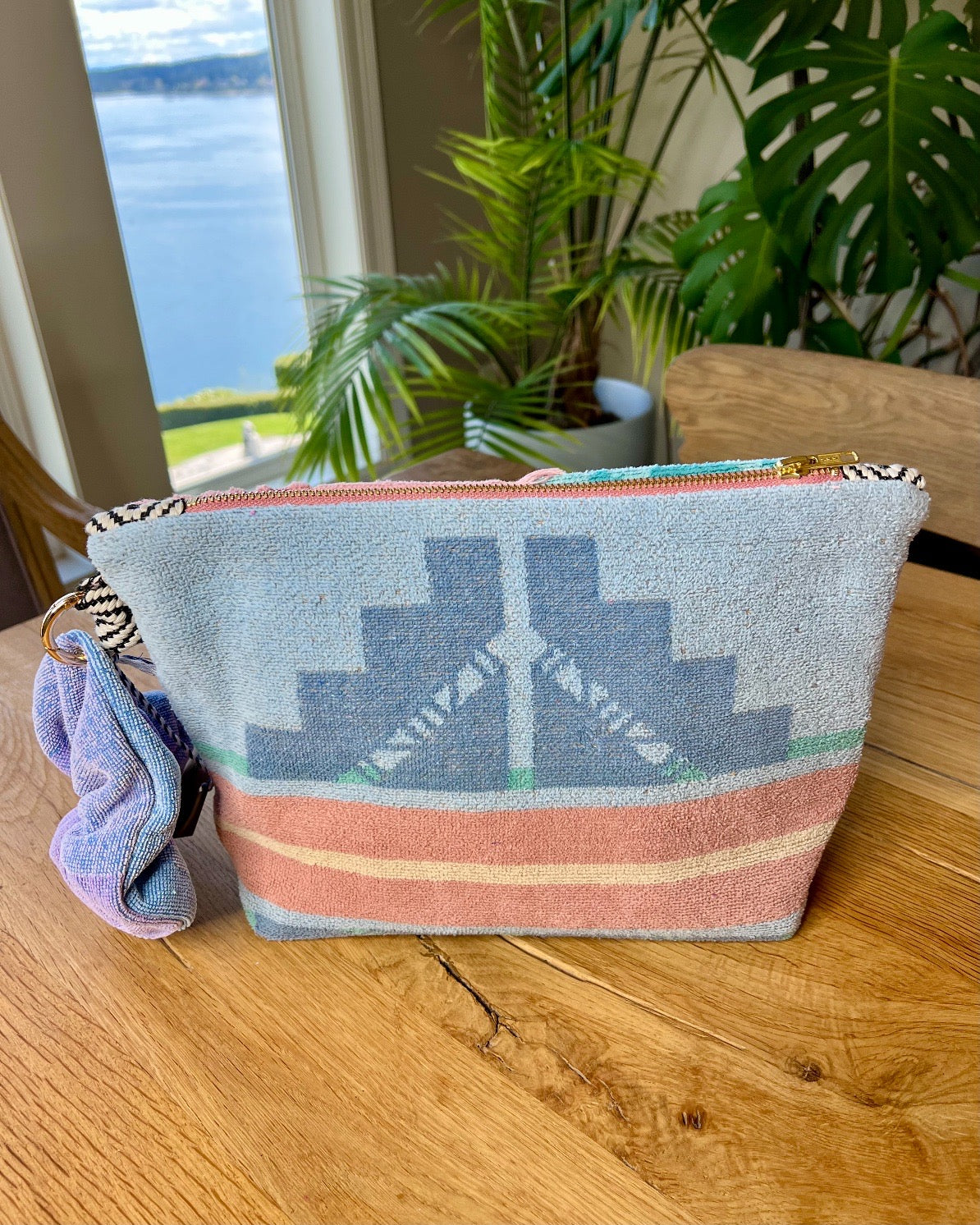 Repurposed Towel Beach Clutch ”Spring Fling”