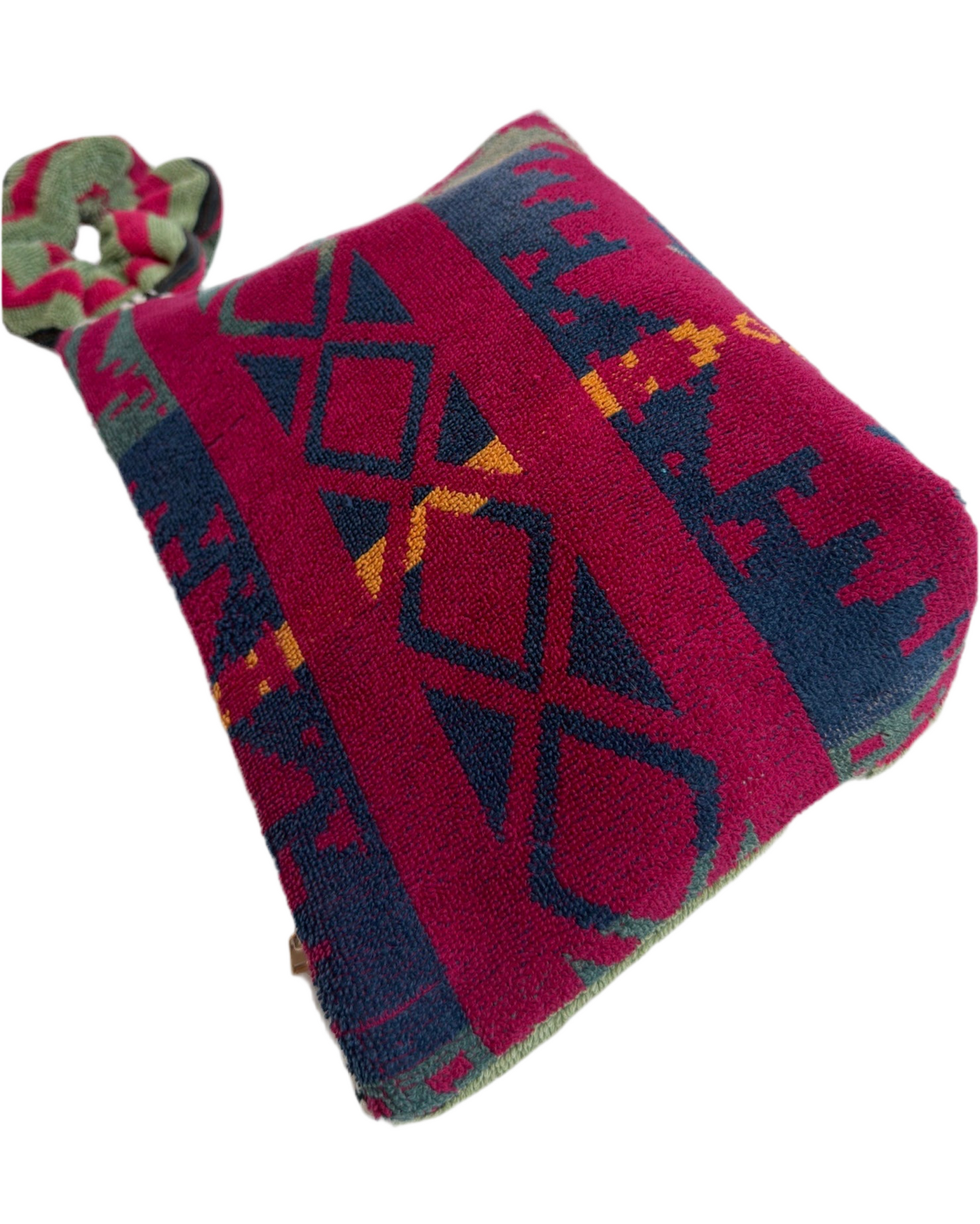 Repurposed Towel Beach Clutch "Cabin Vibes"