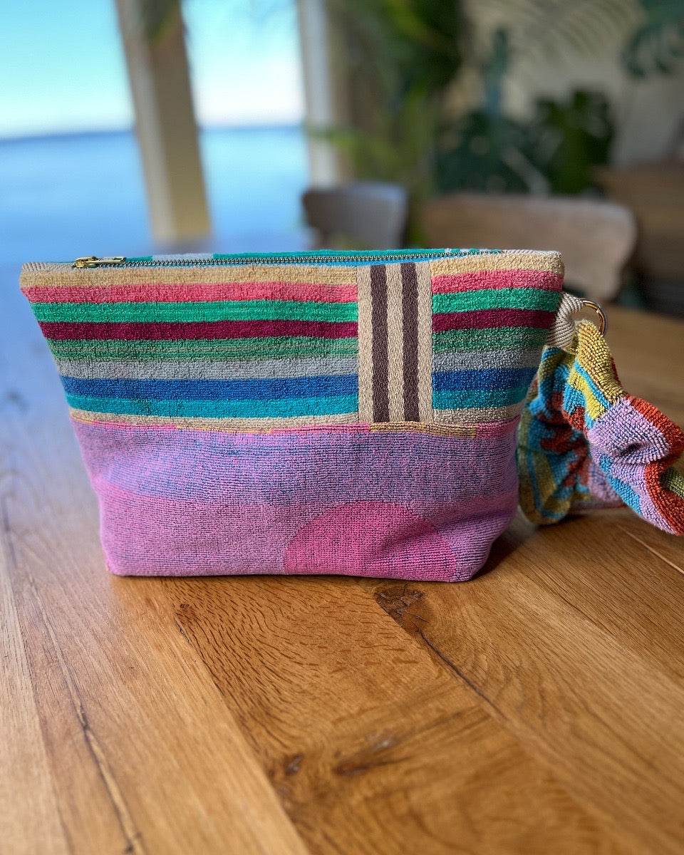 Repurposed Towel Beach Clutch "Out Of Office"