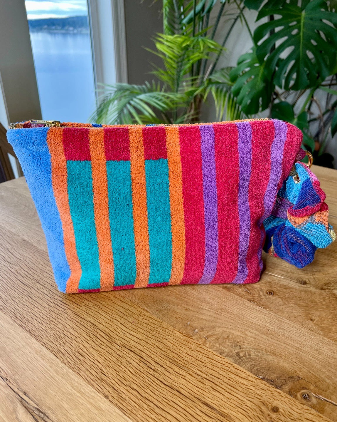 Repurposed Towel Beach Clutch “Pool Queen”