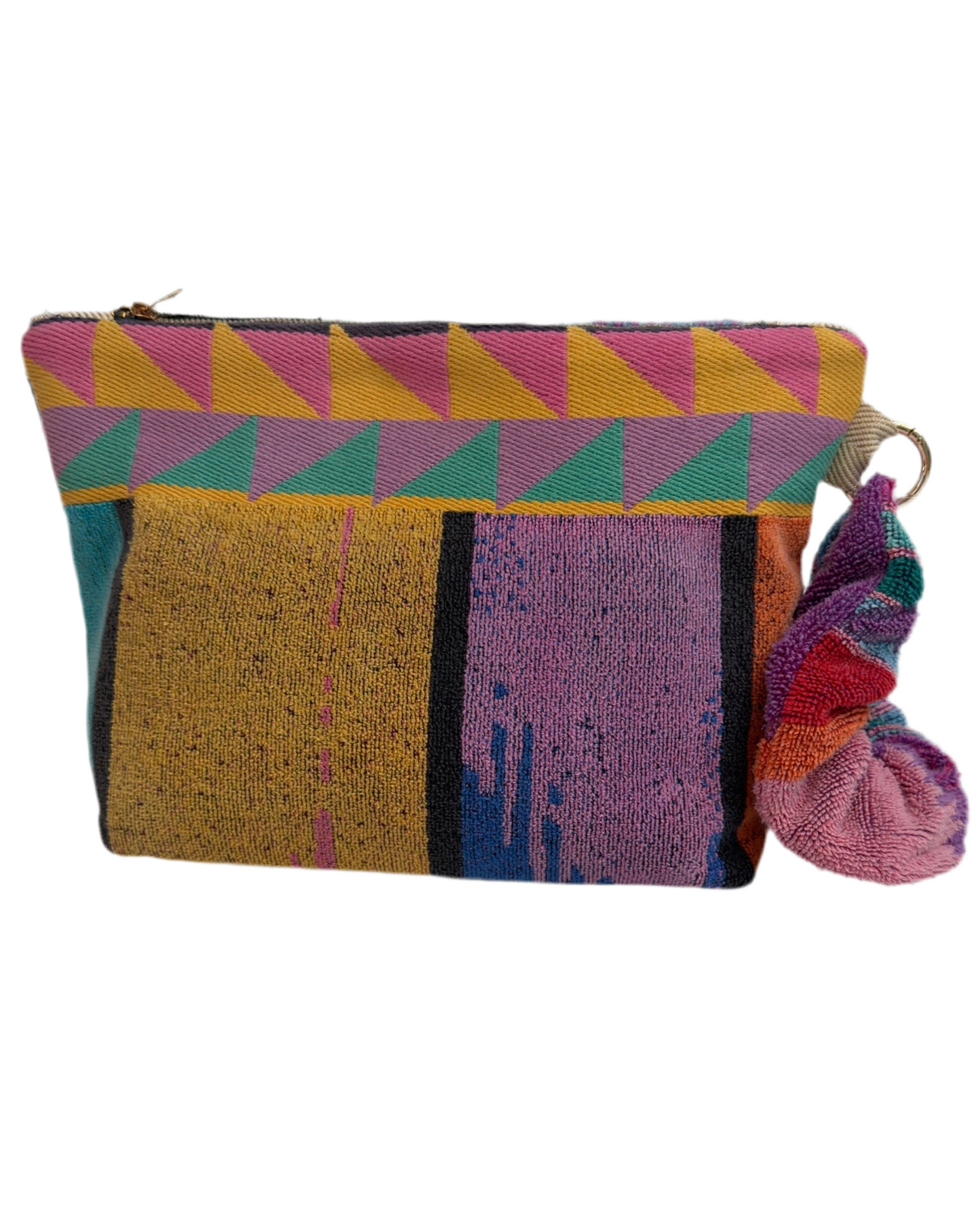 Repurposed Towel Beach Clutch "Up Stream"