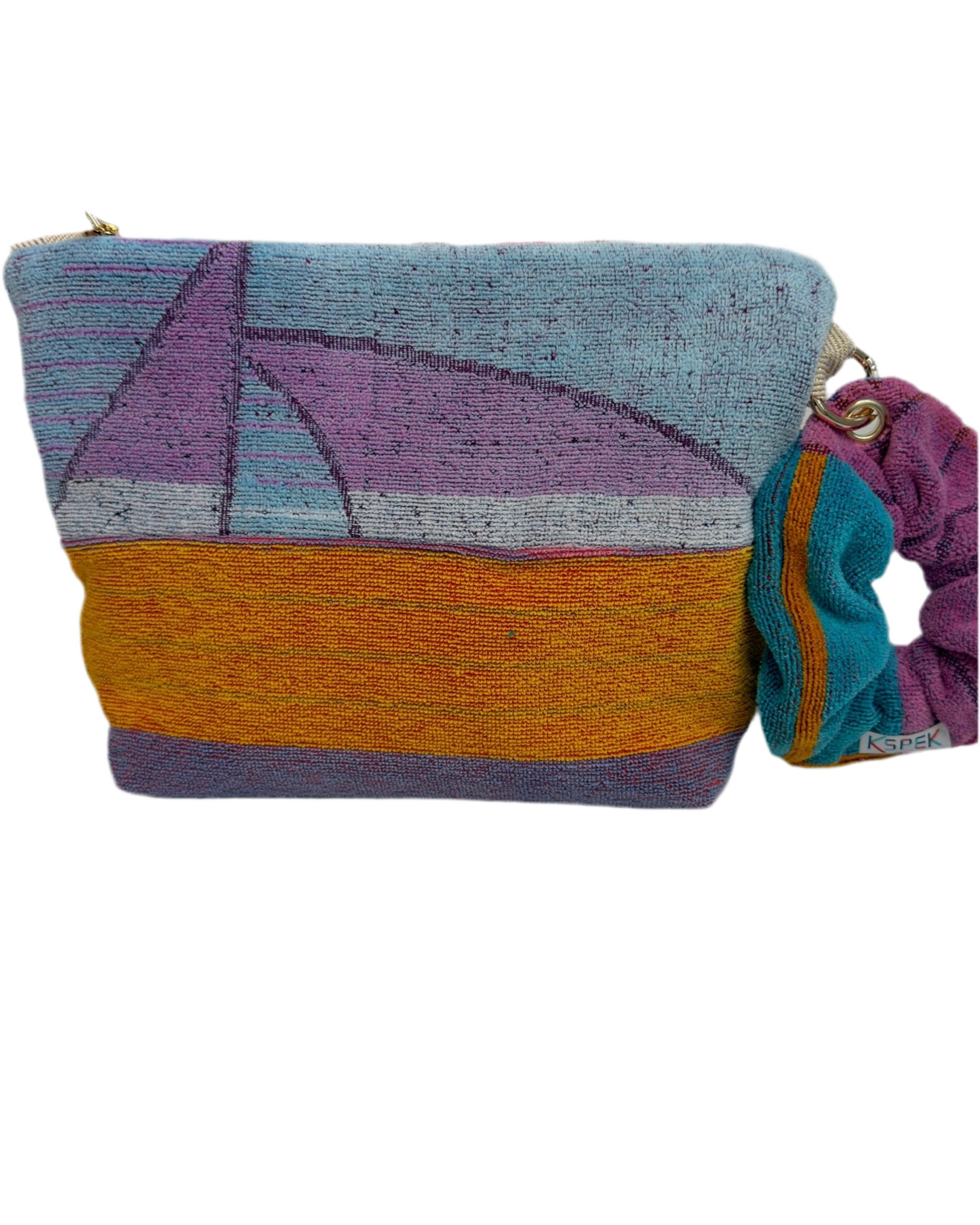 Repurposed Towel Beach Clutch "Charted Course"