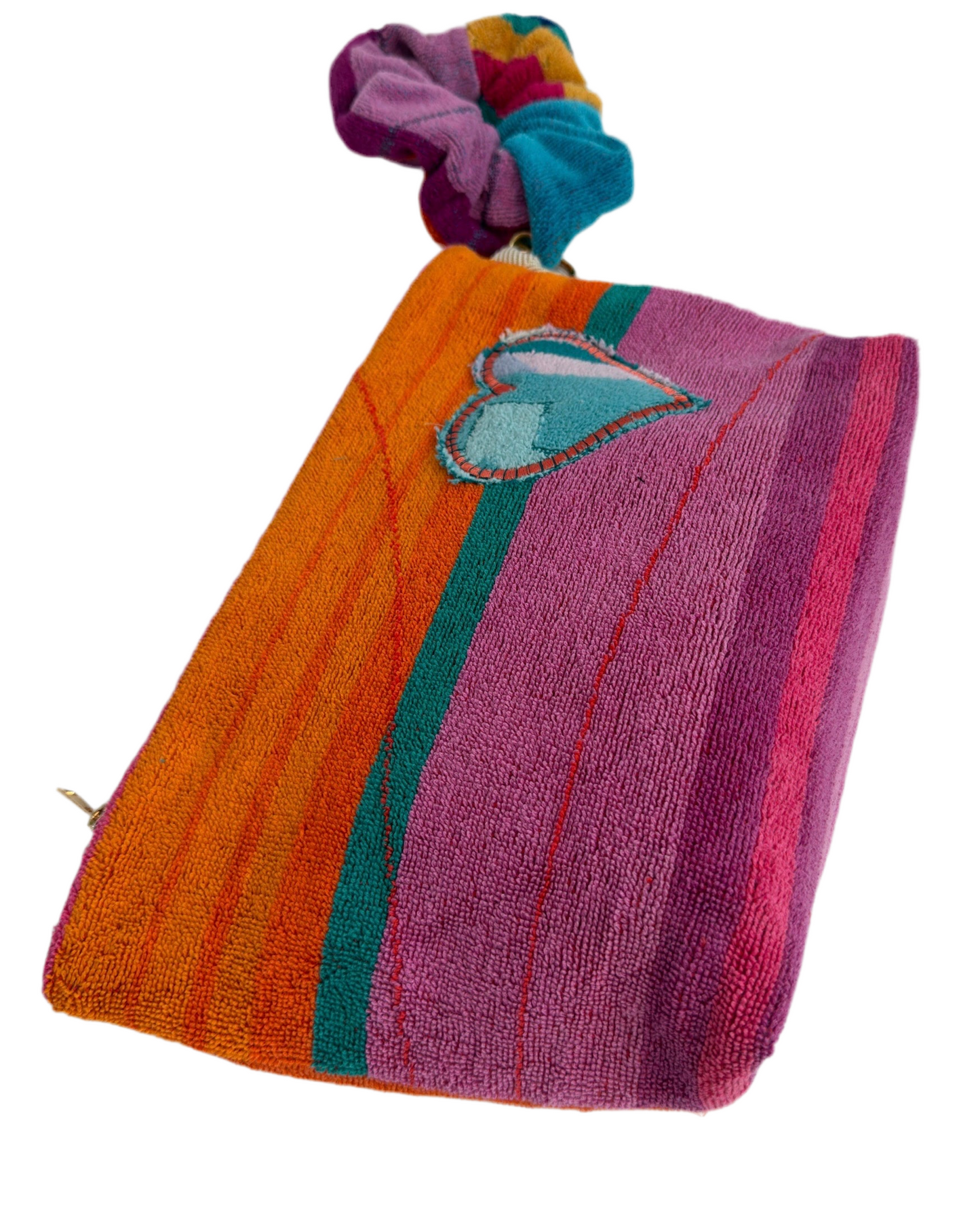Repurposed Towel Beach Clutch "Shine Bright"
