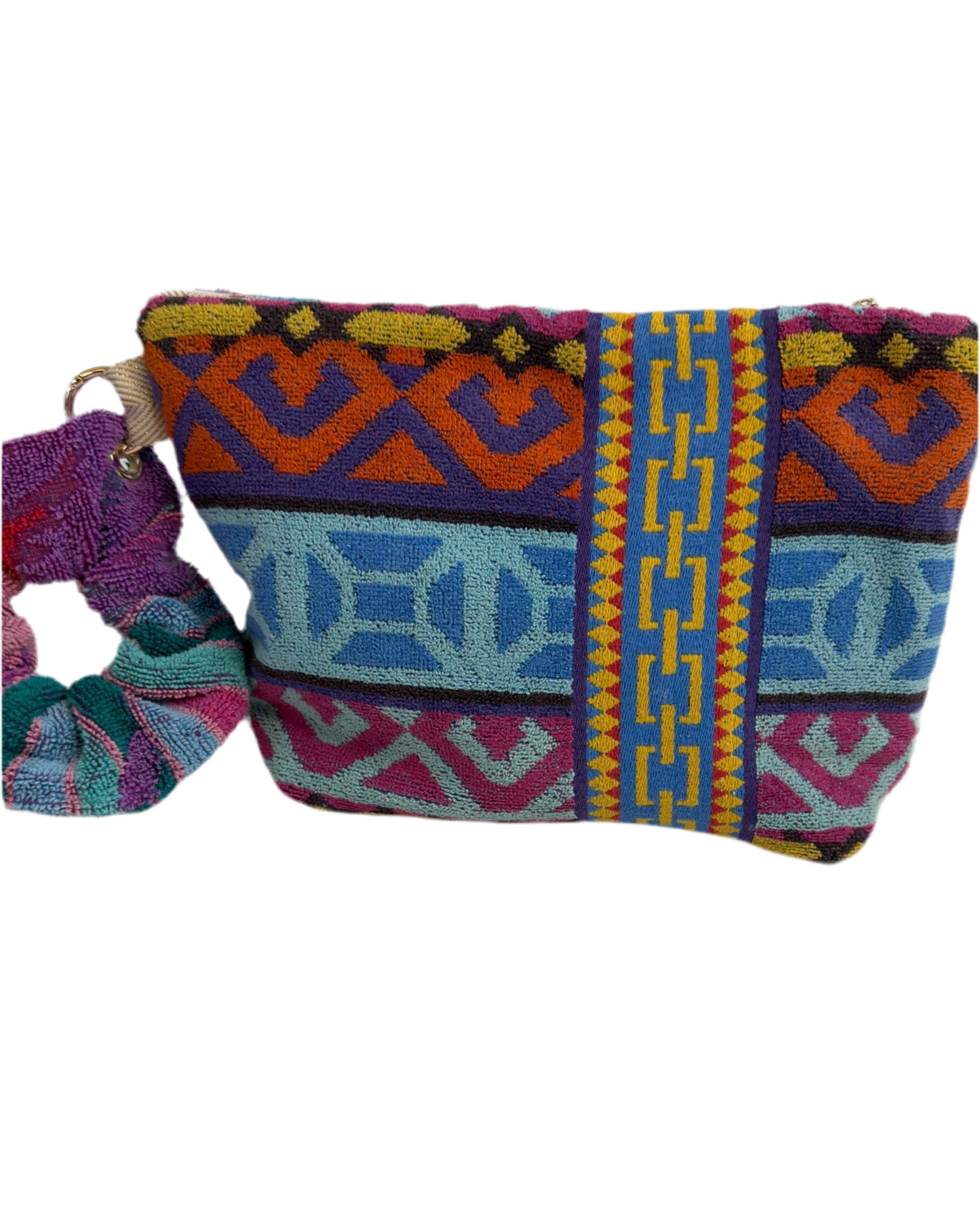 Repurposed Towel Beach Clutch "Land and Sea"