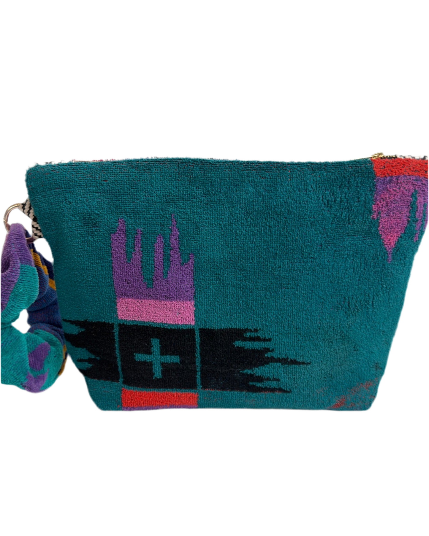 Repurposed Towel Beach Clutch "Jewel Tones"