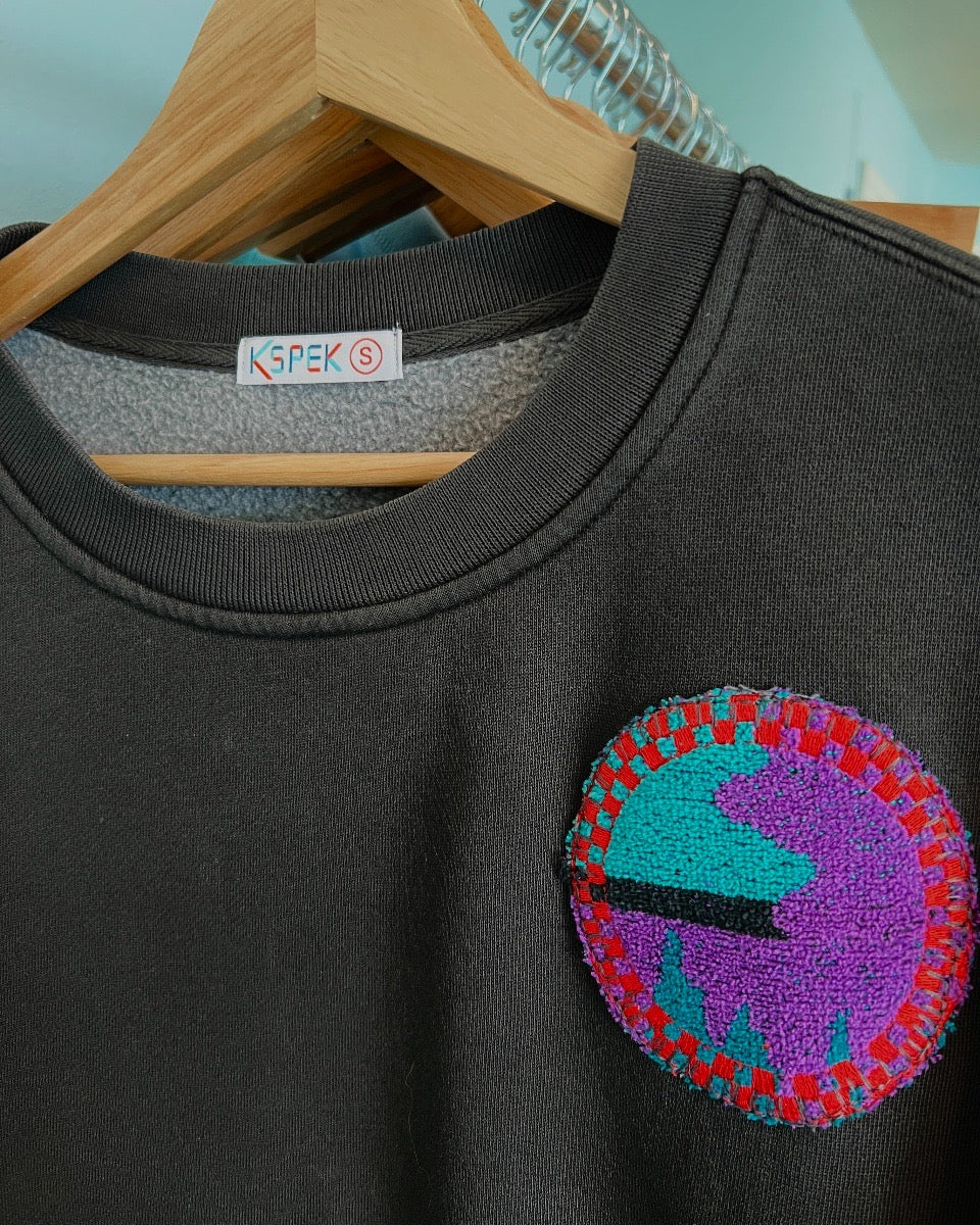 Small Faded Black Tide Check Sweatshirt