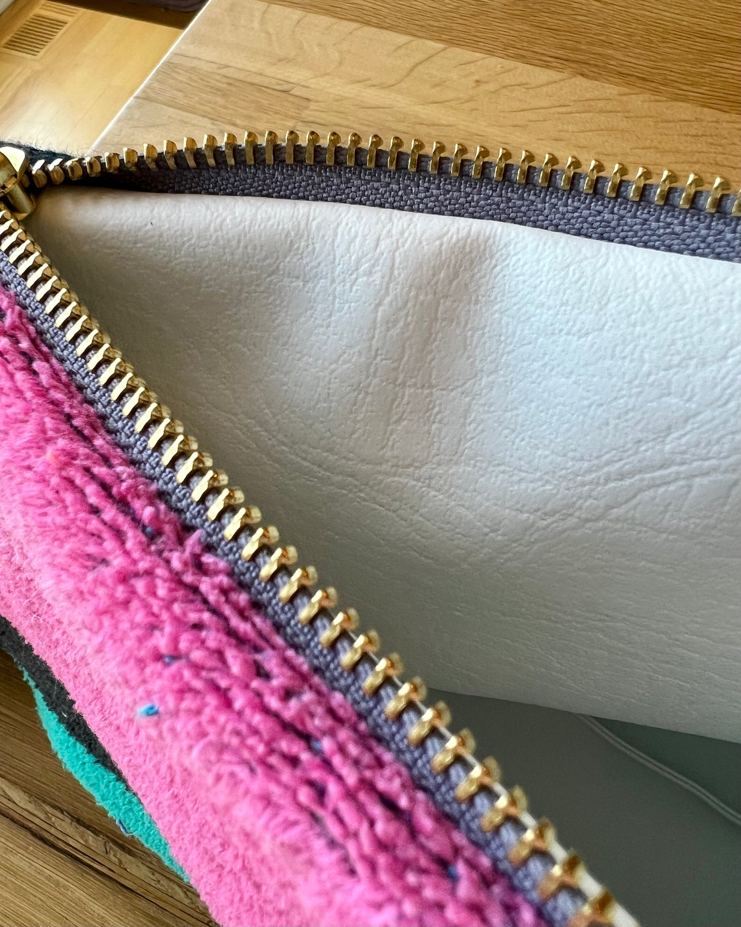 Repurposed Towel Beach Clutch “Palm Palace”