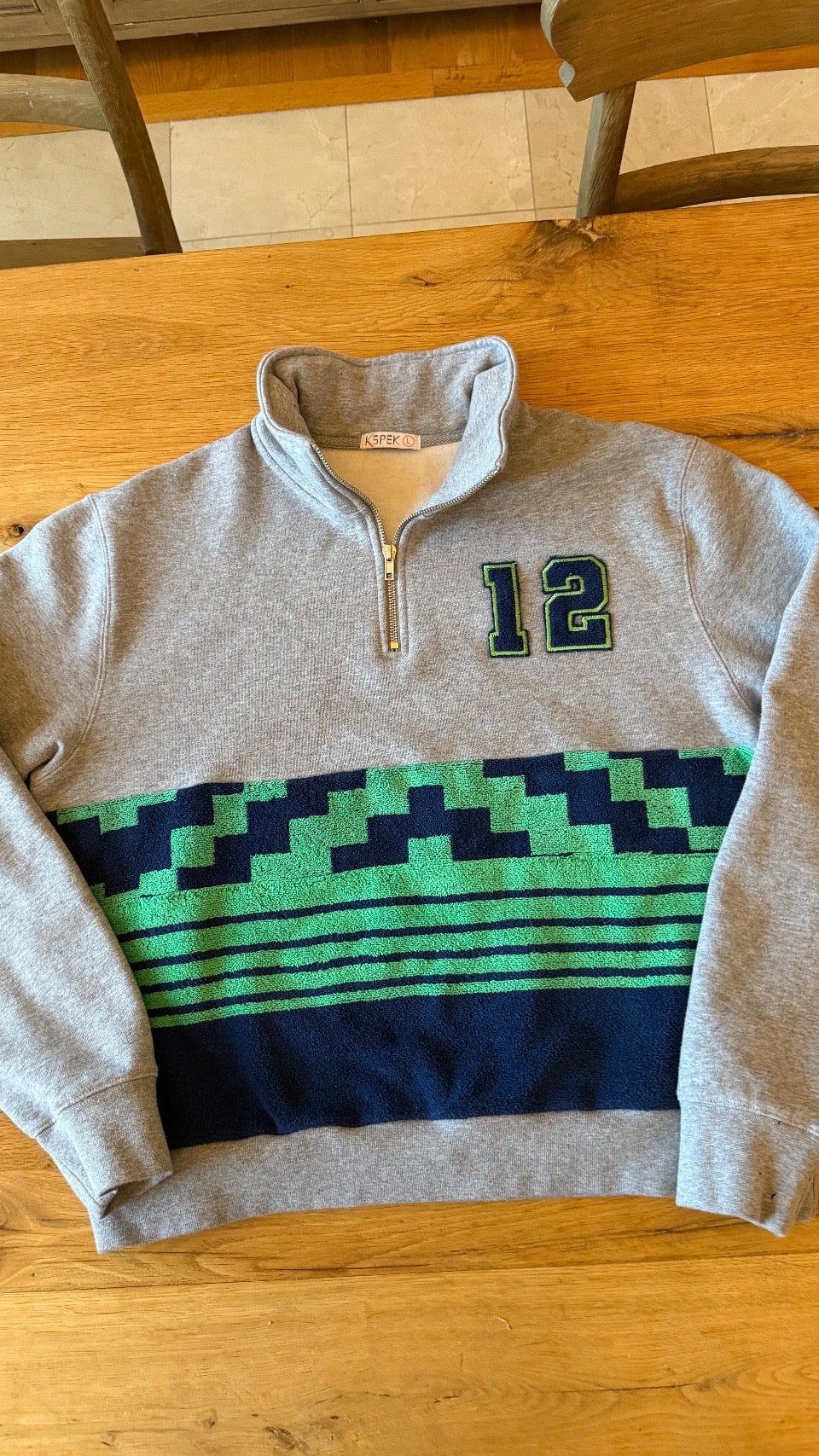 Medium Heather Grey 1/4 Zip Seahawks Special ππ