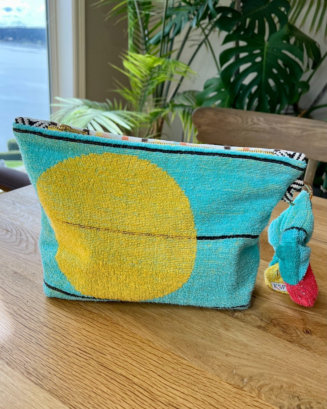Repurposed Towel Beach Clutch “Sun Rise Stripe”