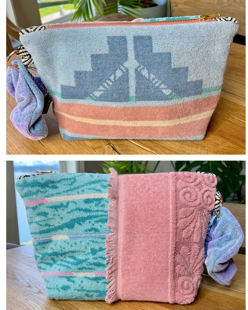 Repurposed Towel Beach Clutch ”Spring Fling”