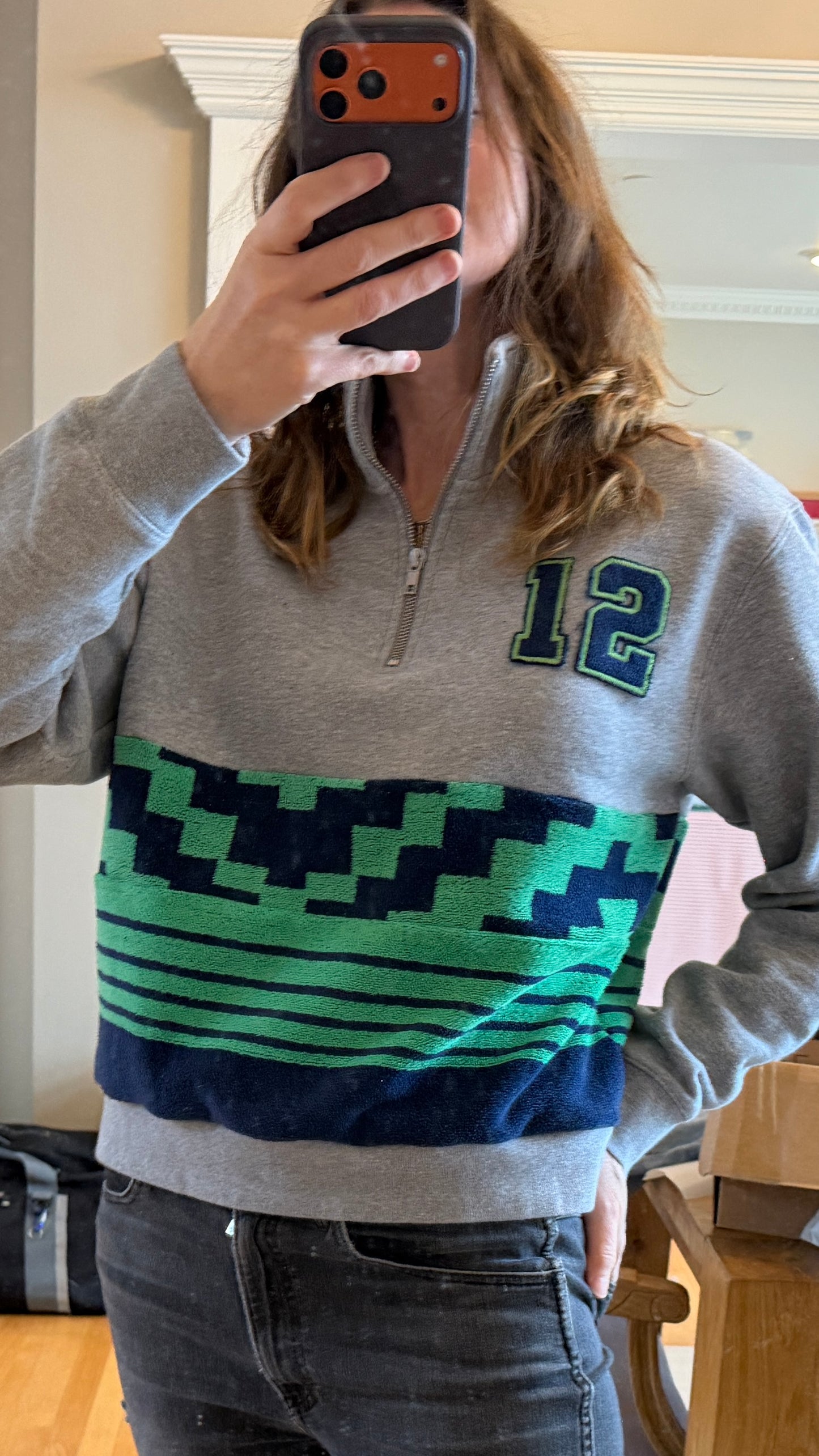 Medium Heather Grey 1/4 Zip Seahawks Special 💙💚