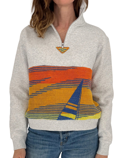 Small Light Heather Grey 1/4 Zip 3