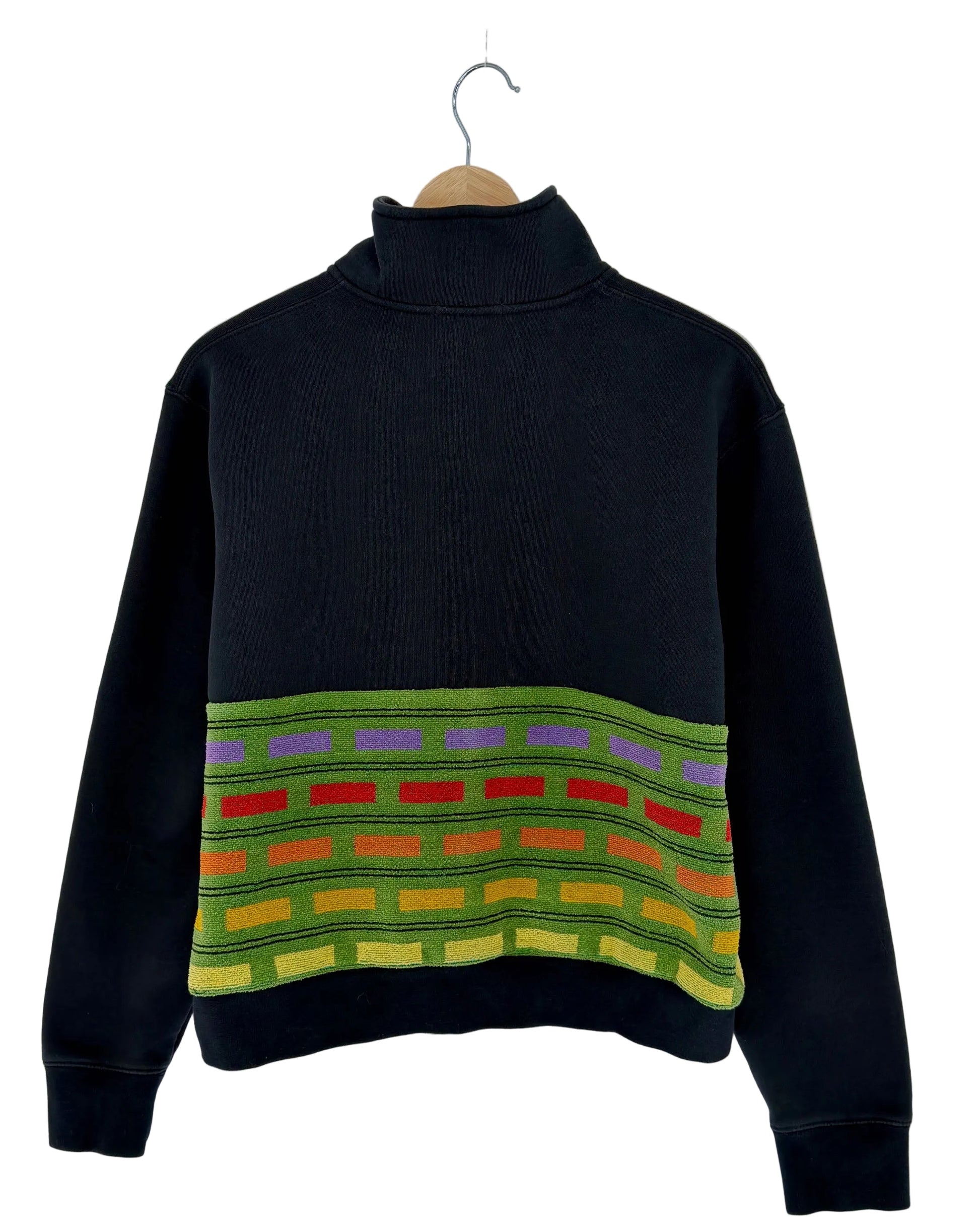 Small Black 1/4 Zip 2 — handmade by Kspek from upcycled vintage textiles, view 4