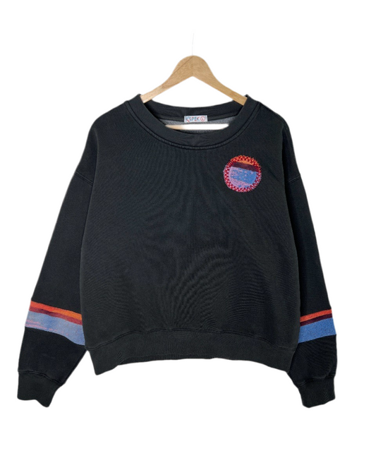 Large Faded Black Tide Check Sweatshirt