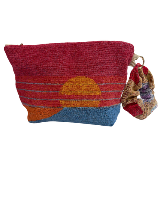 Repurposed Towel Beach Clutch "Resort Life"