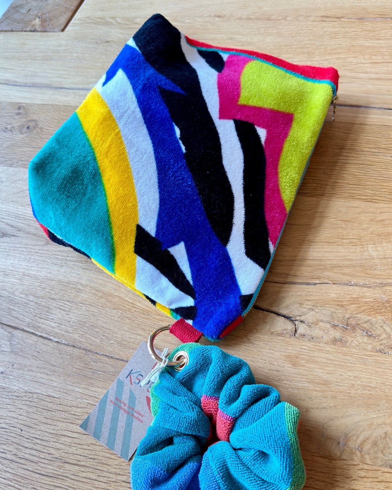 Repurposed Towel Beach Clutch "Farm Rioesque"