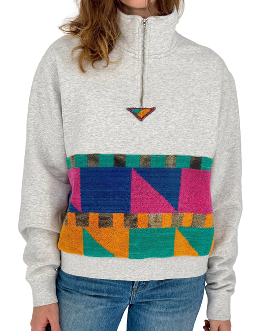 Large Light Heather Grey 1/4 Zip