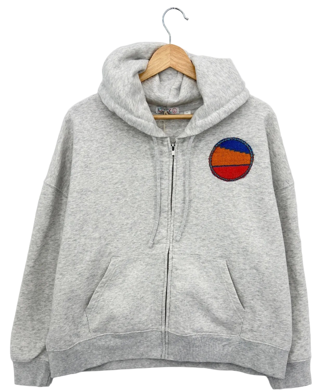 Large Light Heather Grey Making a Scene "Boardwalk" Zip Up Hoodie