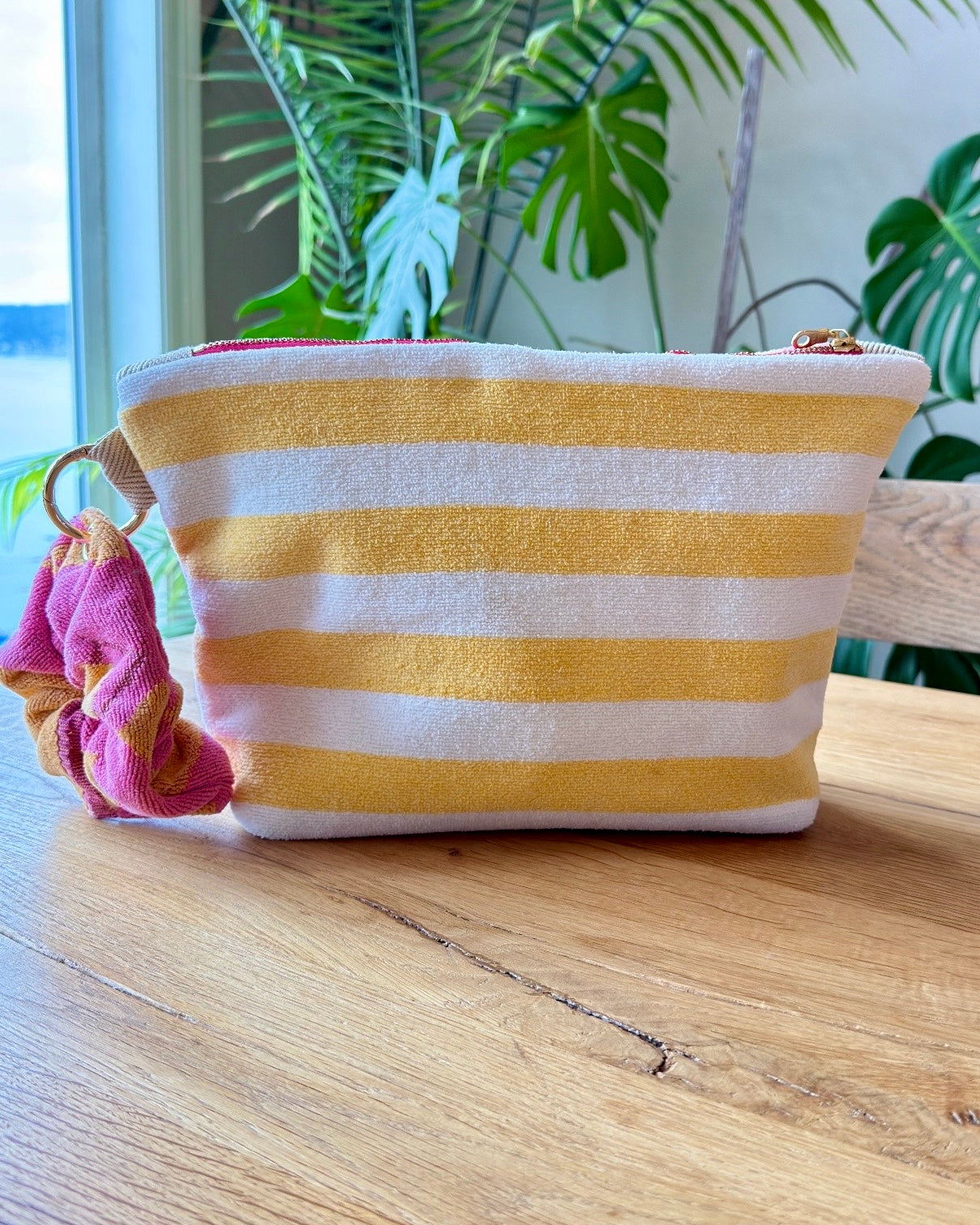 Repurposed Towel Beach Clutch "Soft Sun"