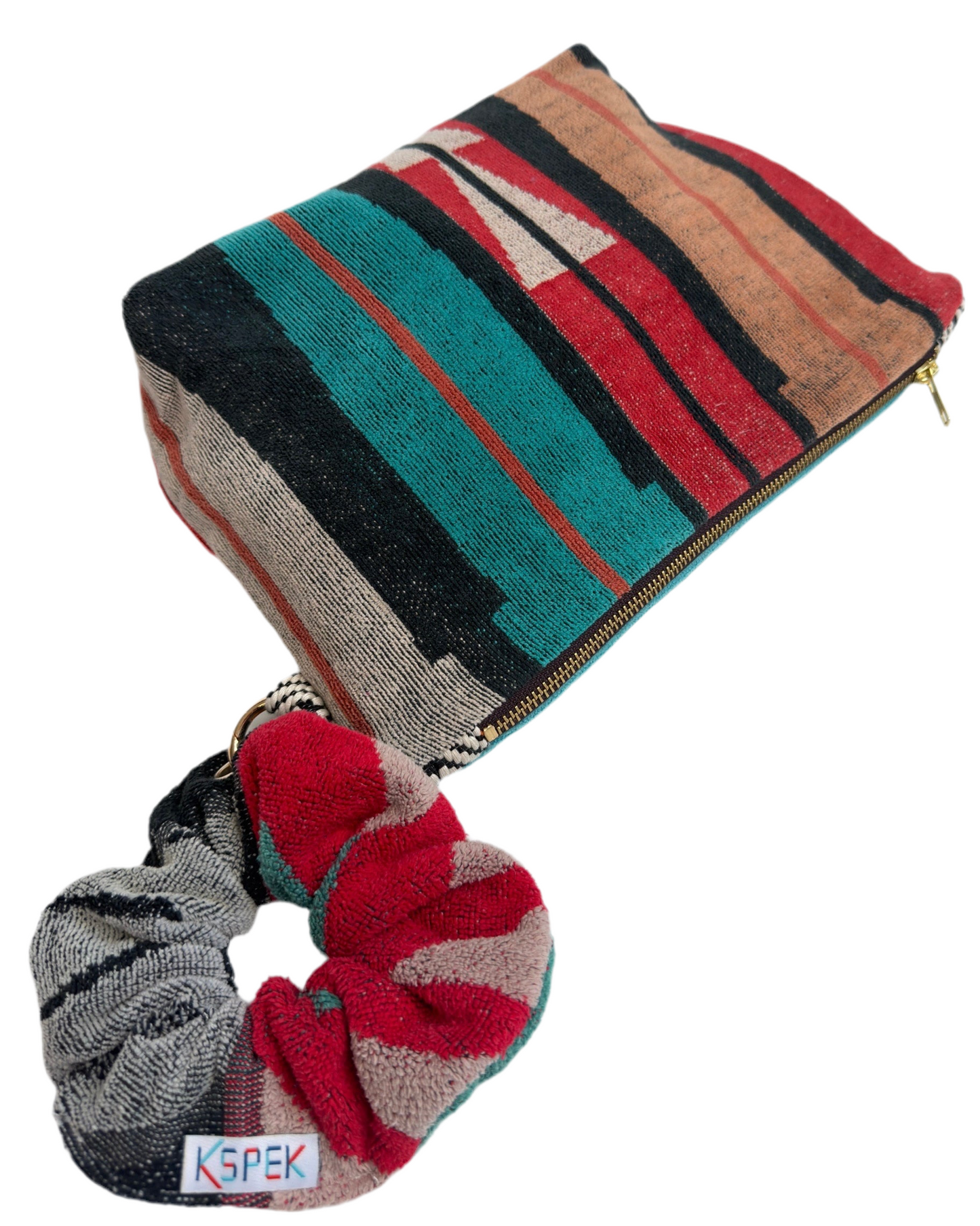 Repurposed Towel Beach Clutch "Go West"