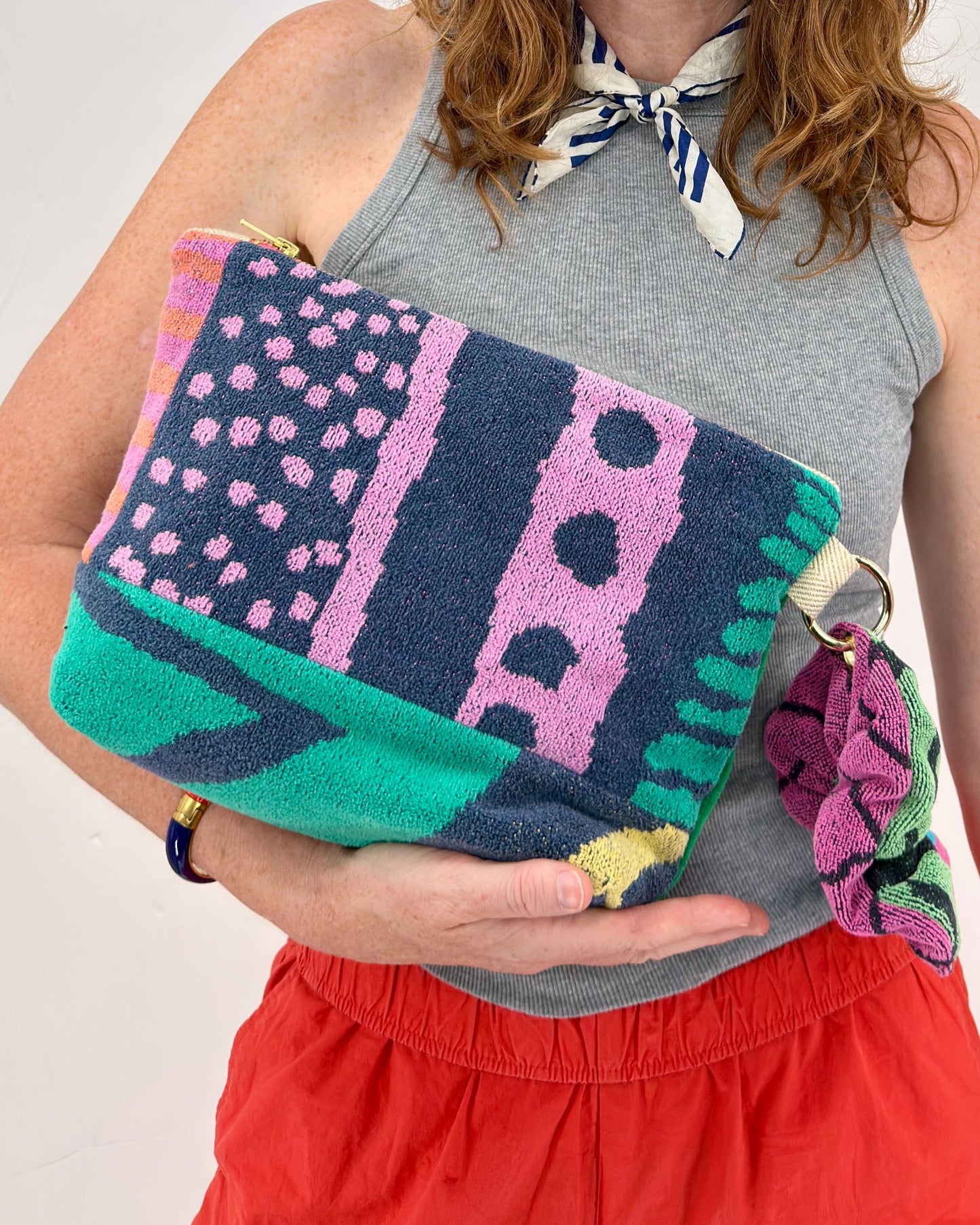 Repurposed Towel Beach Clutch "Jungle Cruise"