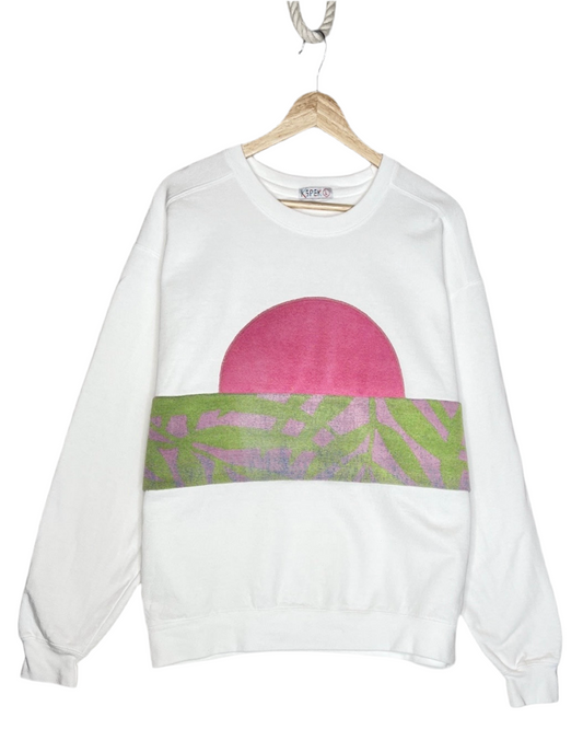 Large White Sunset Chaser “Pink Palm”