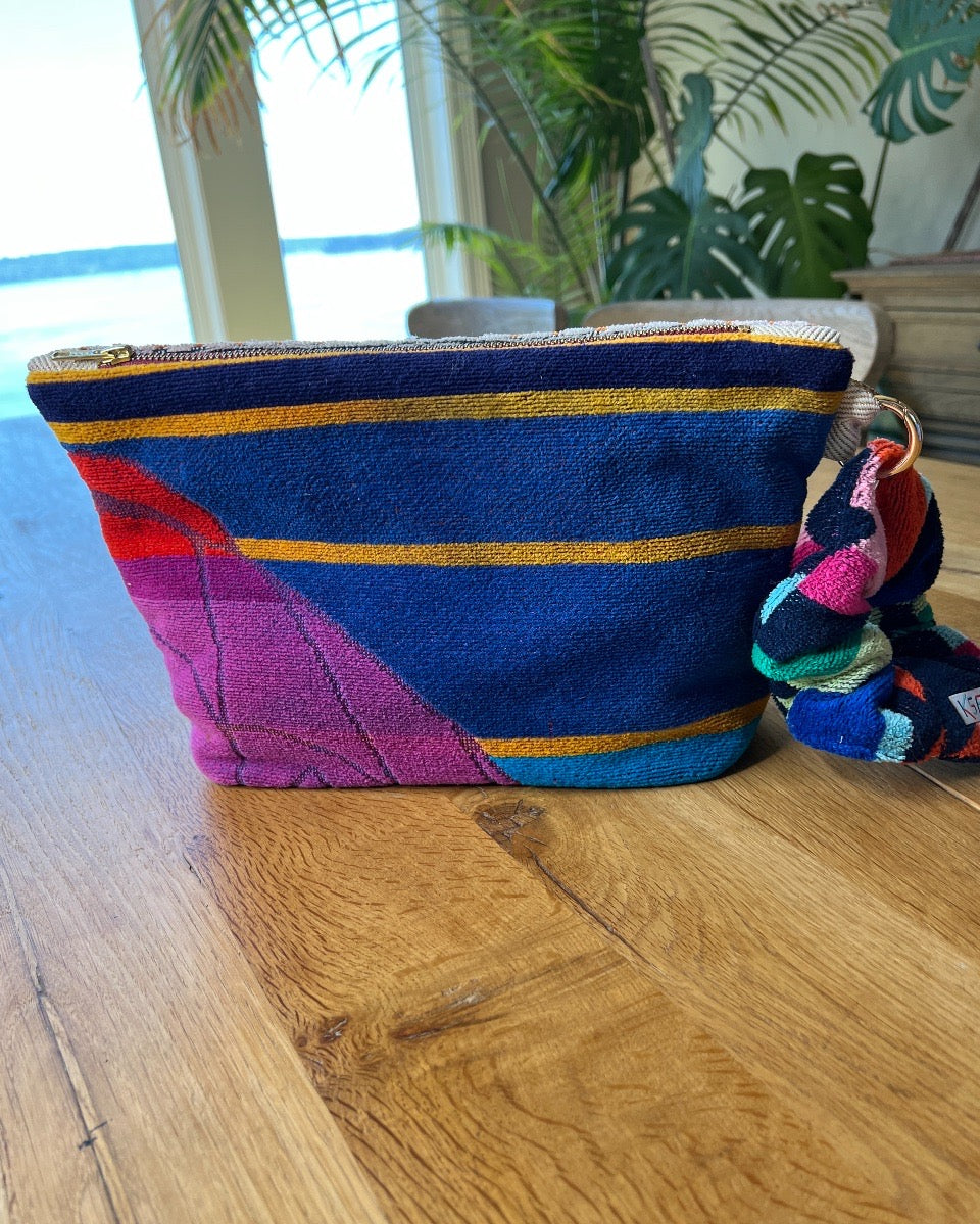 Repurposed Towel Beach Clutch "Day Glow"