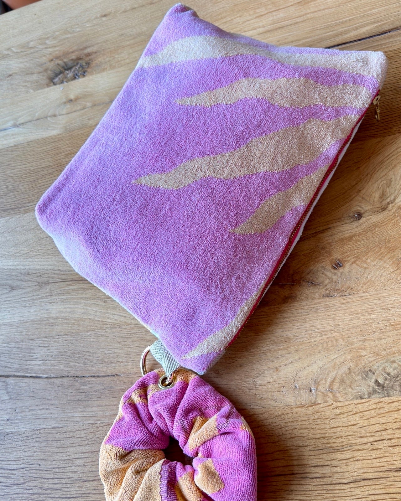 Repurposed Towel Beach Clutch "Soft Sun"