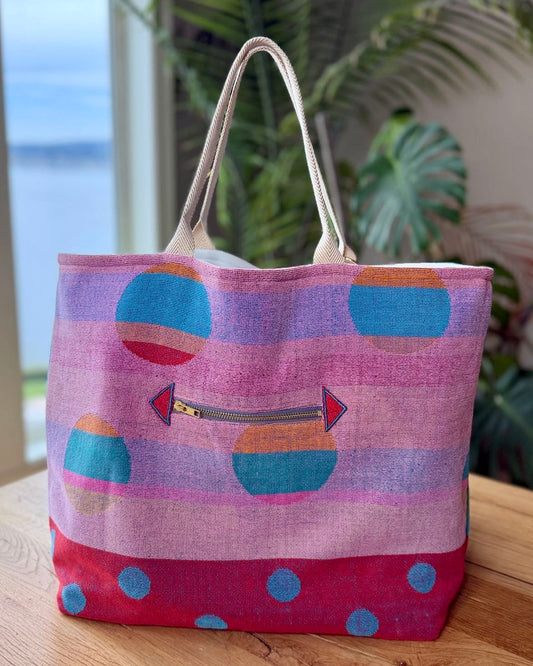 Beach Tote "Polka Dot Pool Party"