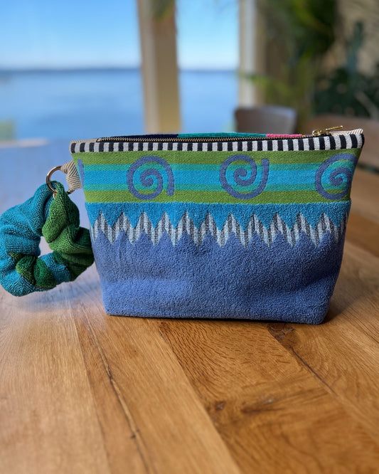 Repurposed Towel Beach Clutch "Whirlpool Party"
