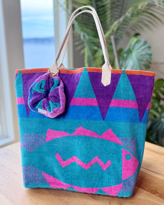 Jumbo Beach Tote "Diamond Fish"