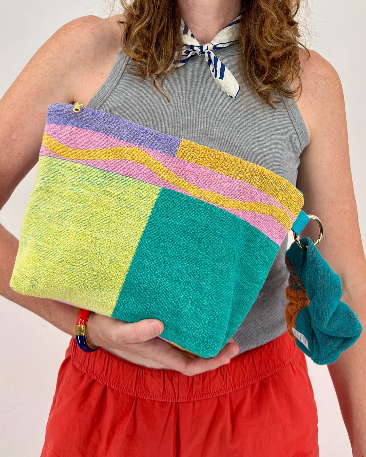 Repurposed Towel Beach Clutch "Ipanema"