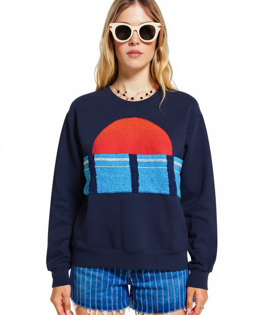 Medium Navy Sunset Chaser "It Takes a Village"