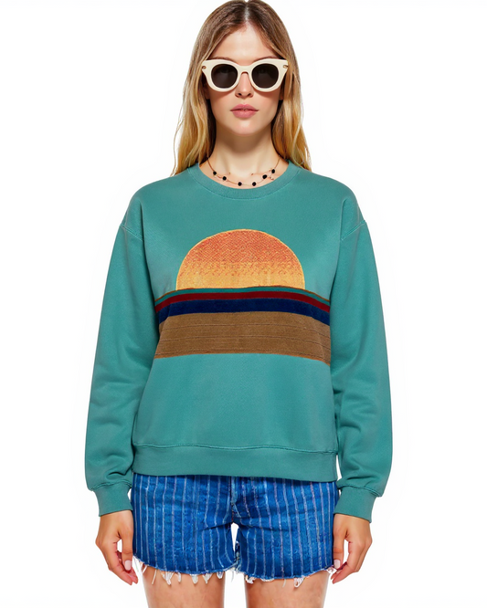 Medium Light Jade Sunset Chaser "Earthy Stripes"