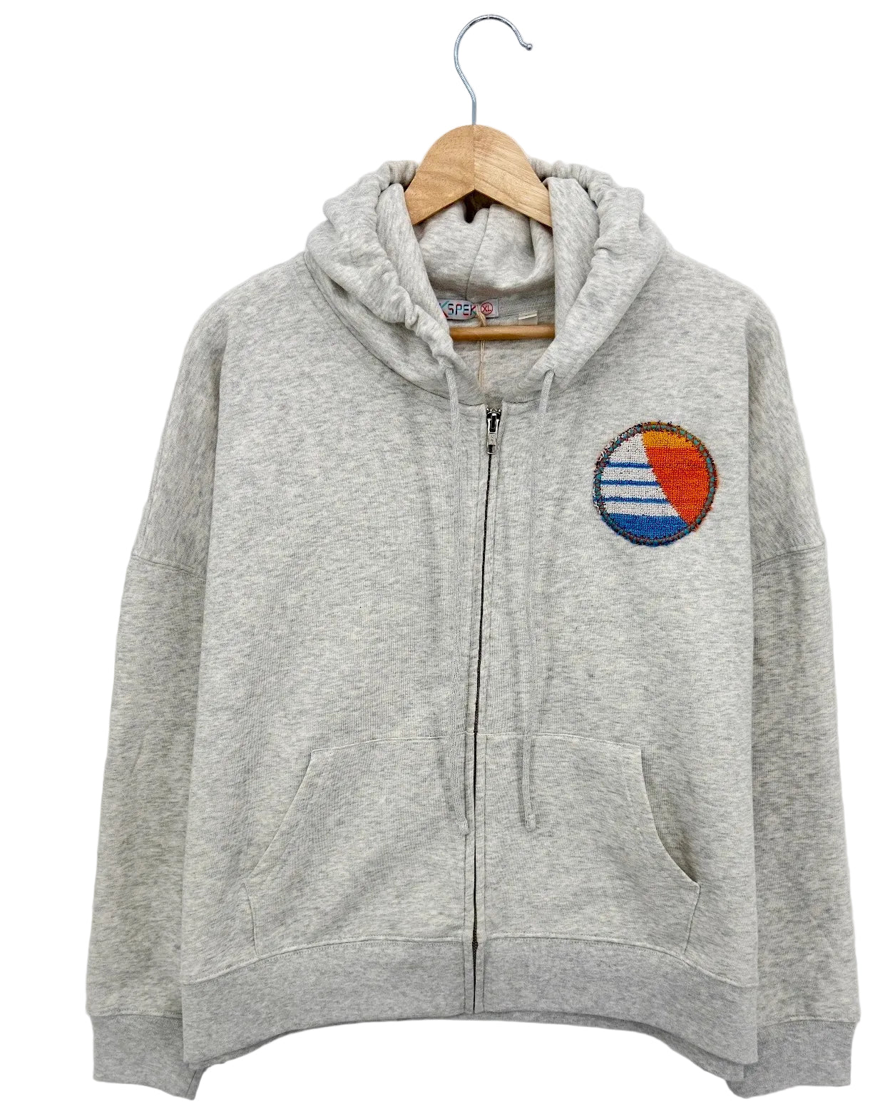 XLarge Light Heather Grey Making a Scene "Sunset Sail" Zip Up Hoodie