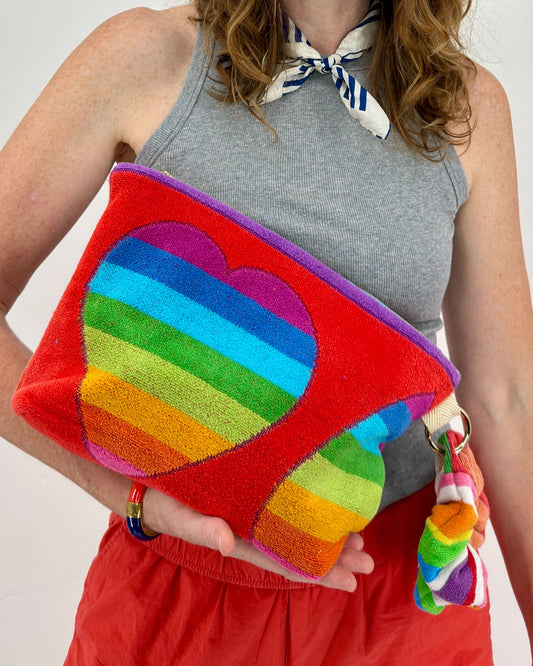 Repurposed Towel Beach Clutch "Because I'm Happy"