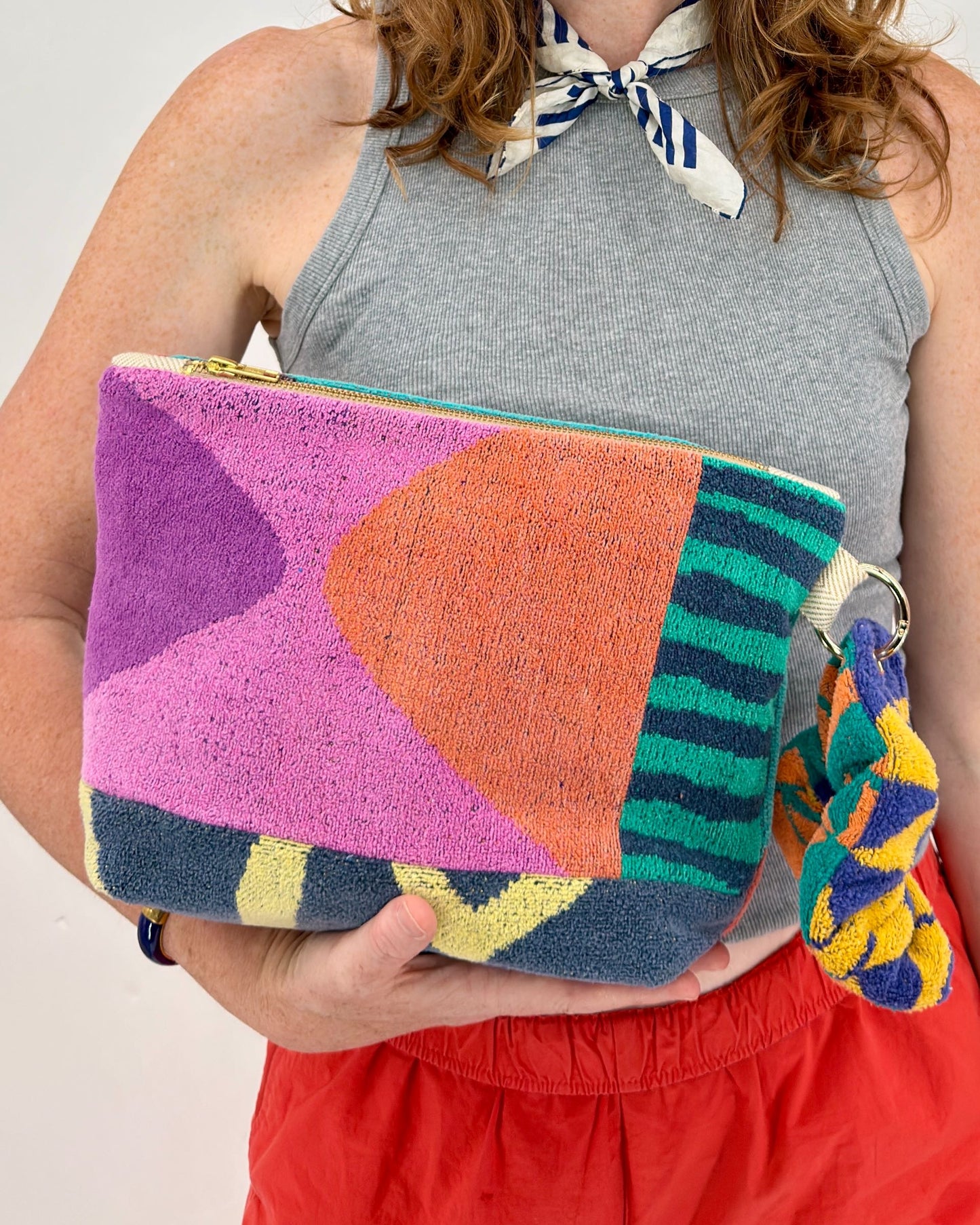 Repurposed Towel Beach Clutch "Rio Baby"