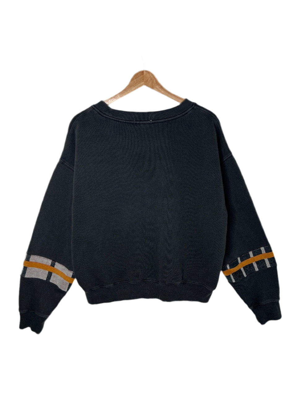 Large Faded Black Tide Check Sweatshirt 2