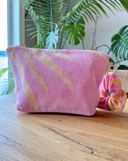 Repurposed Towel Beach Clutch "Soft Sun"
