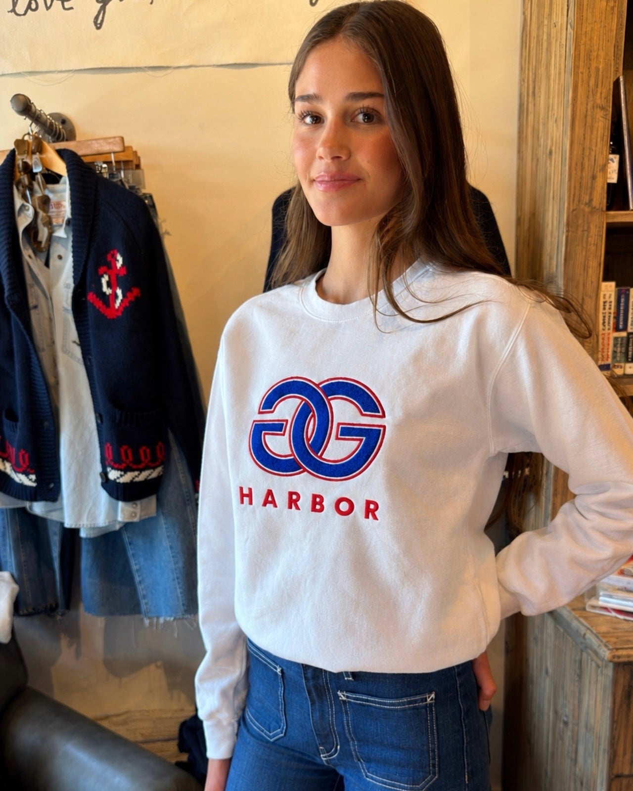 White Double G Gig Harbor Sweatshirt