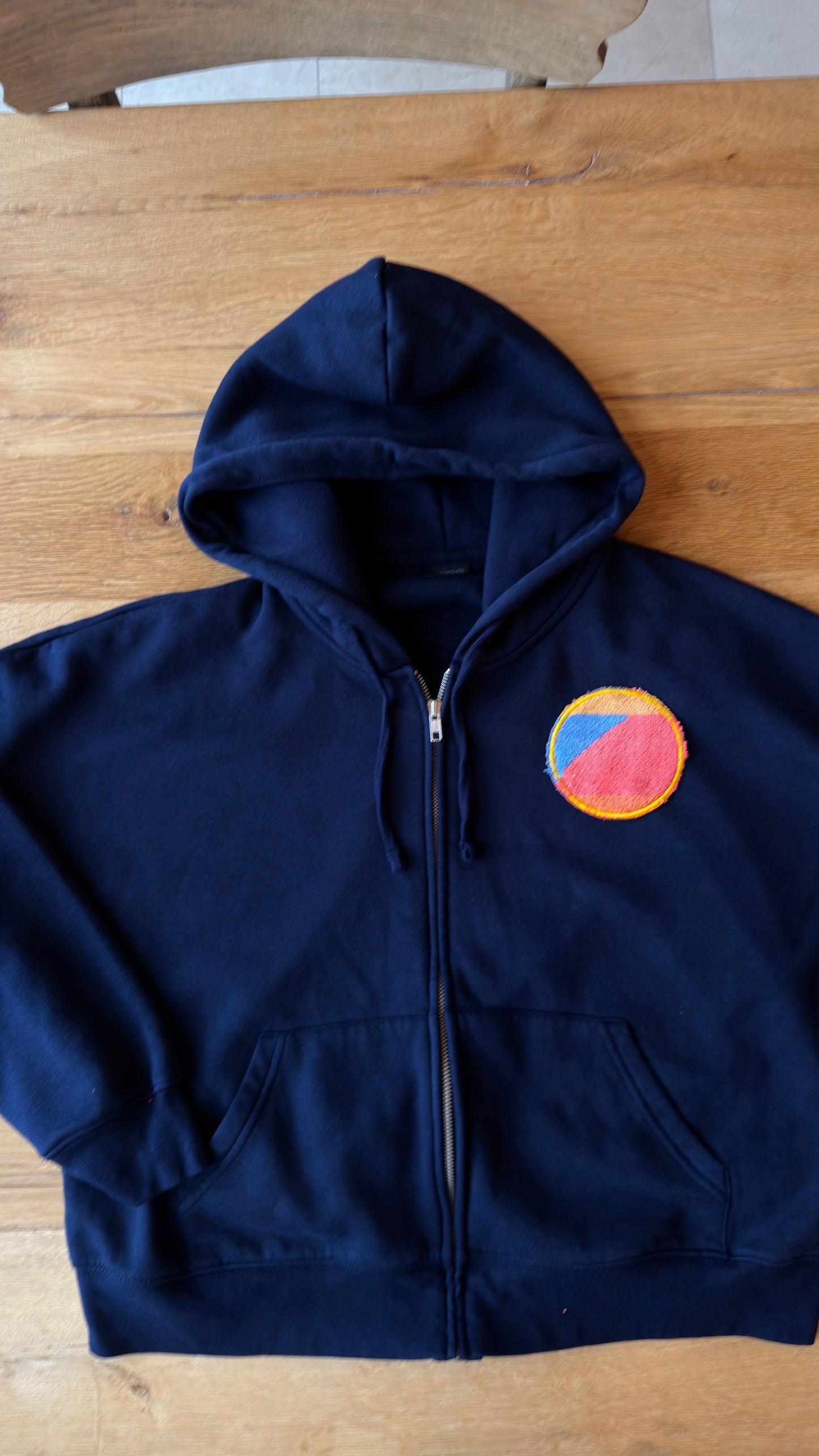 Medium Navy Making a Scene Zip Up Hoodie For Meridth