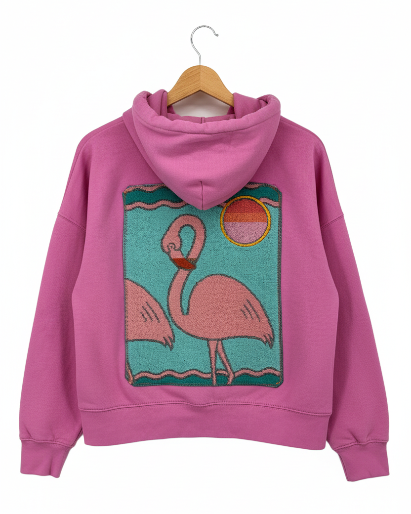 Small Pink Making a Scene Zip Up Hoodie