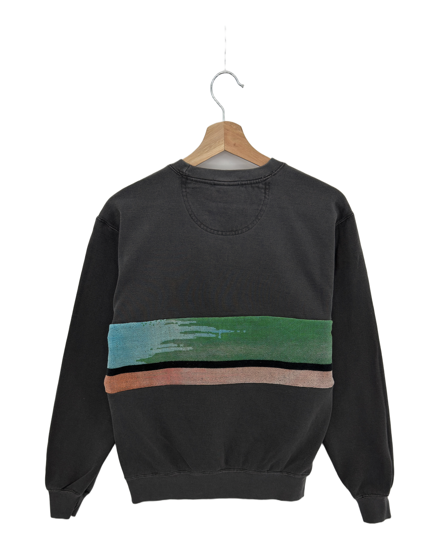 Small Pepper Sunset Chaser "Desert Breeze" — one-of-a-kind upcycled vintage beach towel sweatshirt, handmade by Kspek, view 4